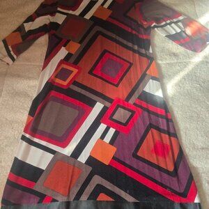 Women’s Professional Patterned Work Dress | Faux Leather Hem